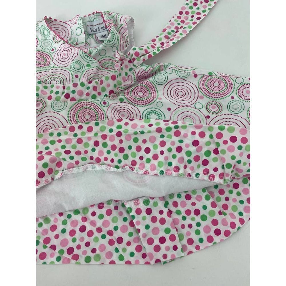 Polly & Freinds Dress Pink Green Spring Summer - Size 24 Months - Picture 6 of 7